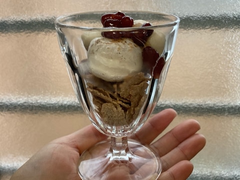 防災レシピ 白玉粉とあんこでもちもち和パフェ